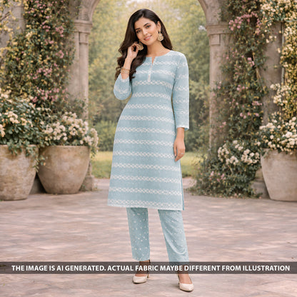 Chikankari Cotton Fabric - F6342