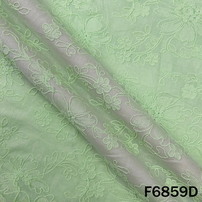 Thread Embroidered Cambric Cotton Fabric - F6859