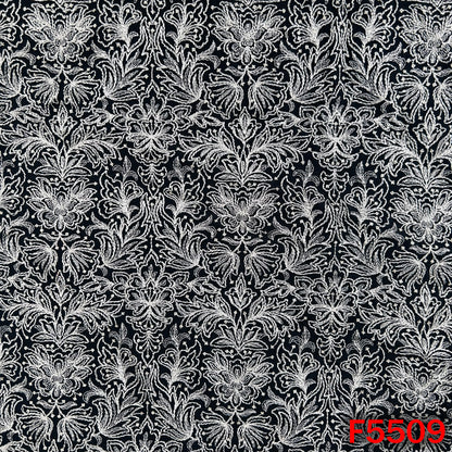 Thread Sequins Embroidered Dola Silk Fabric - F5509