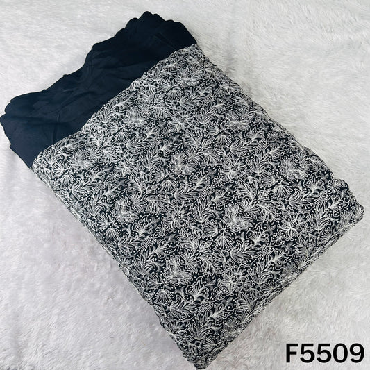 Thread Sequins Embroidered Dola Silk Fabric - F5509