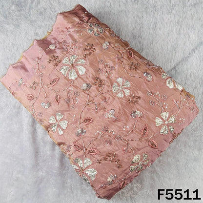 Cut Dana Thread Sequins Embroidered Shimmer Tissue Fabric - F5511