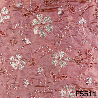 Cut Dana Thread Sequins Embroidered Shimmer Tissue Fabric - F5511