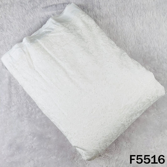 Dyeable Thread Sequins Embroidered Dola Silk Fabric - F5516