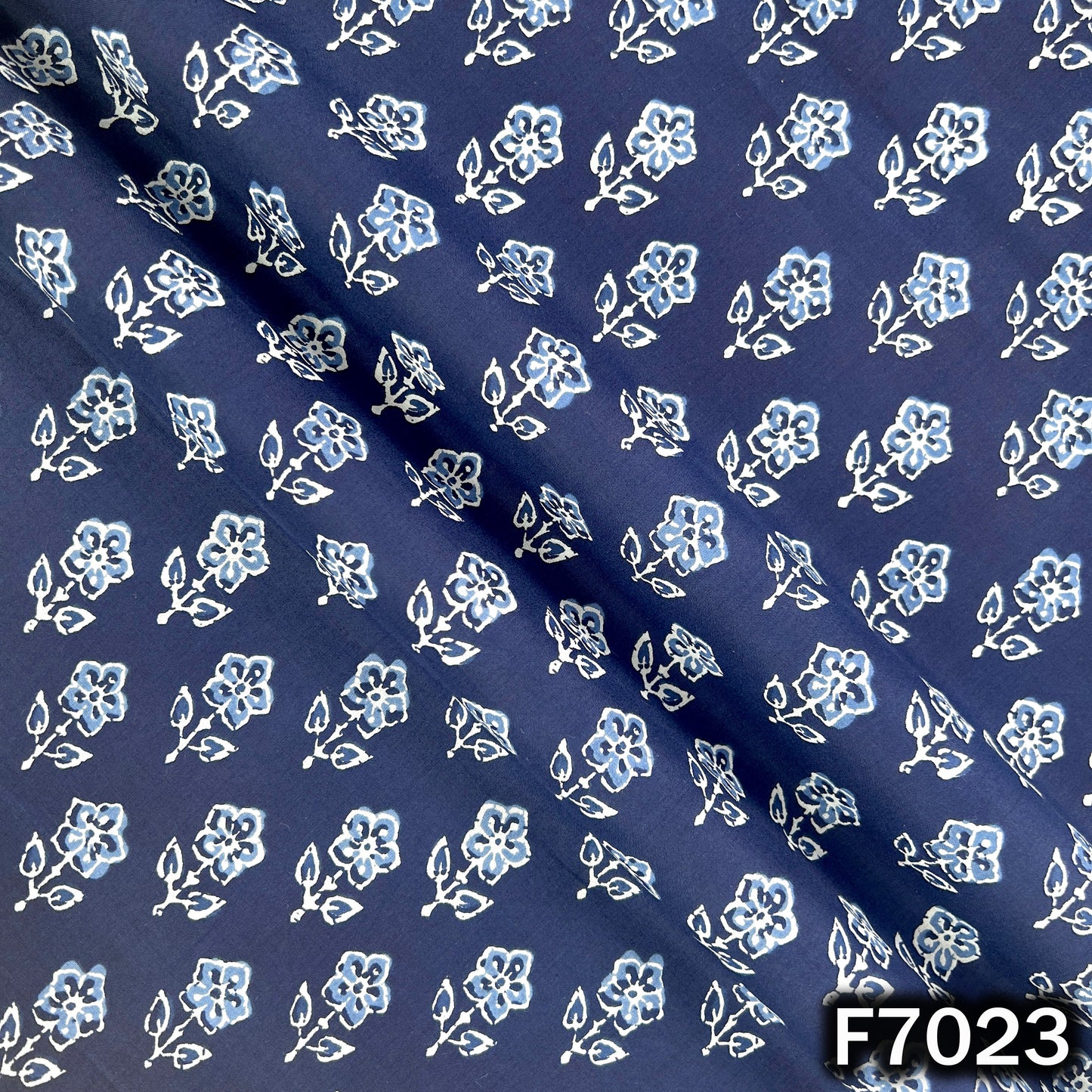 Indigo Print Cambric Cotton Fabric - F7023