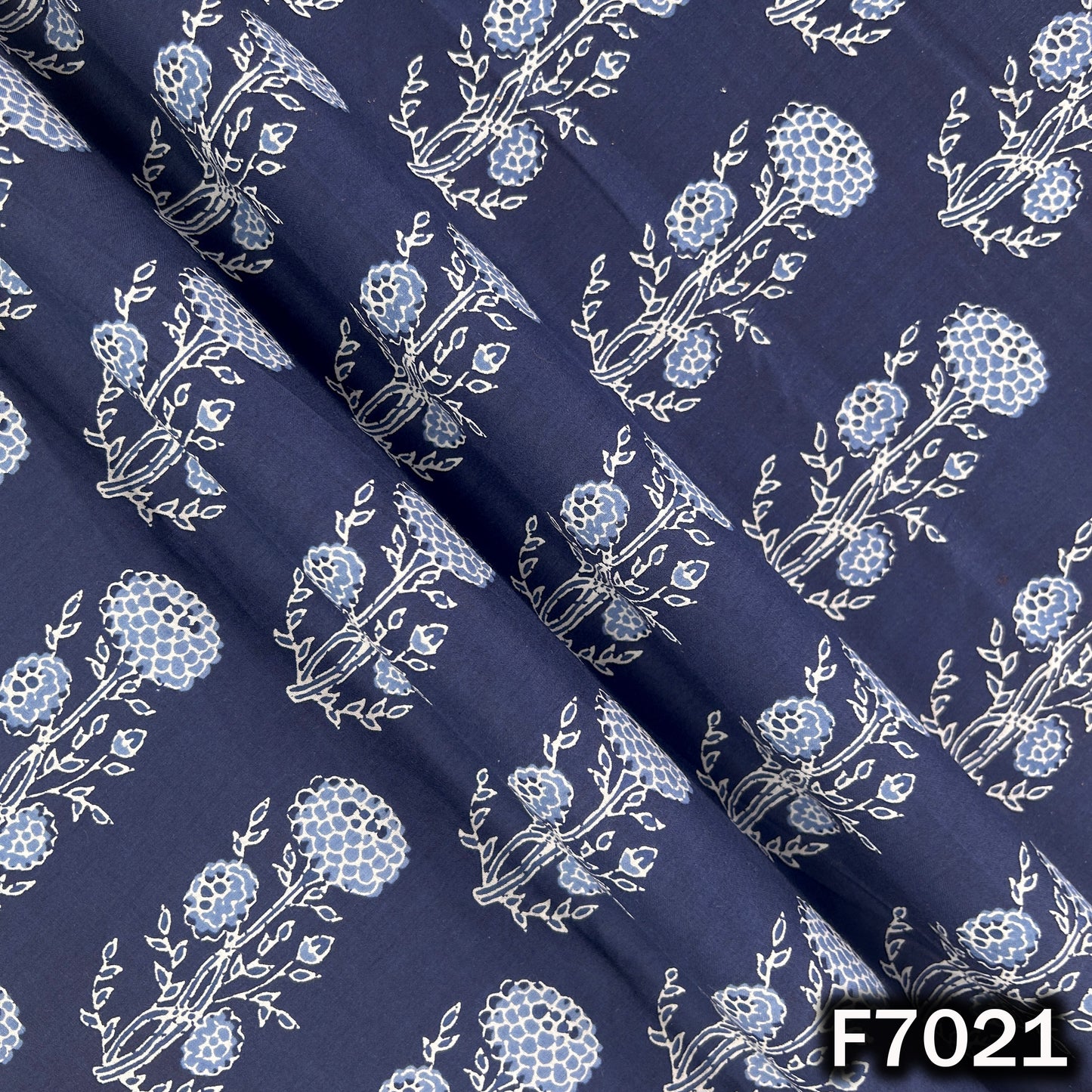 Indigo Print Cambric Cotton Fabric - F7021