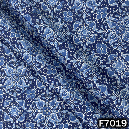 Indigo Print Cambric Cotton Fabric - F7019