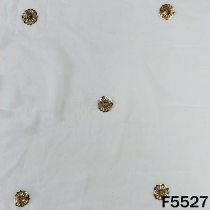 Dyeable Cut Dana Sequins Work Georgette Fabric - F5527