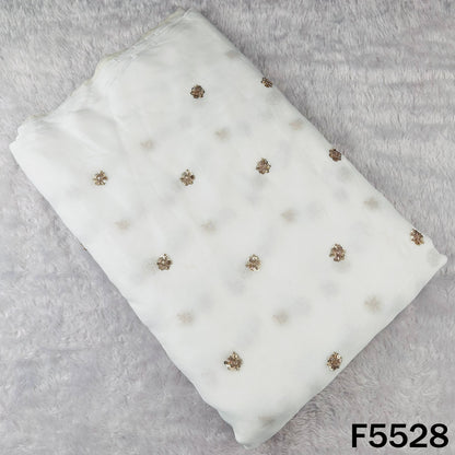 Dyeable Cut Dana Sequins Work Georgette Fabric - F5528