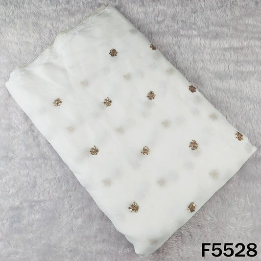 Dyeable Cut Dana Sequins Work Georgette Fabric - F5528