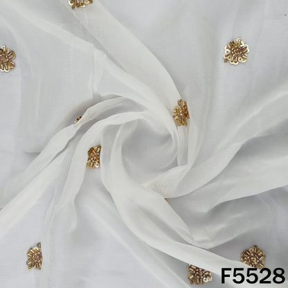 Dyeable Cut Dana Sequins Work Georgette Fabric - F5528