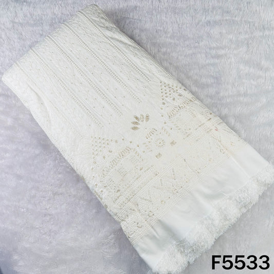 Dyeable Thread Sequins Embroidered Silk Fabric - F5533