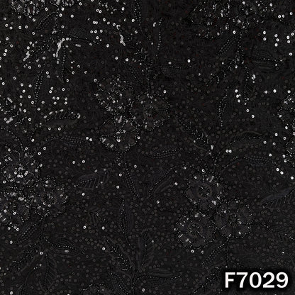 Cut Dana Thread Sequins Embroidered Georgette Fabric - F7029