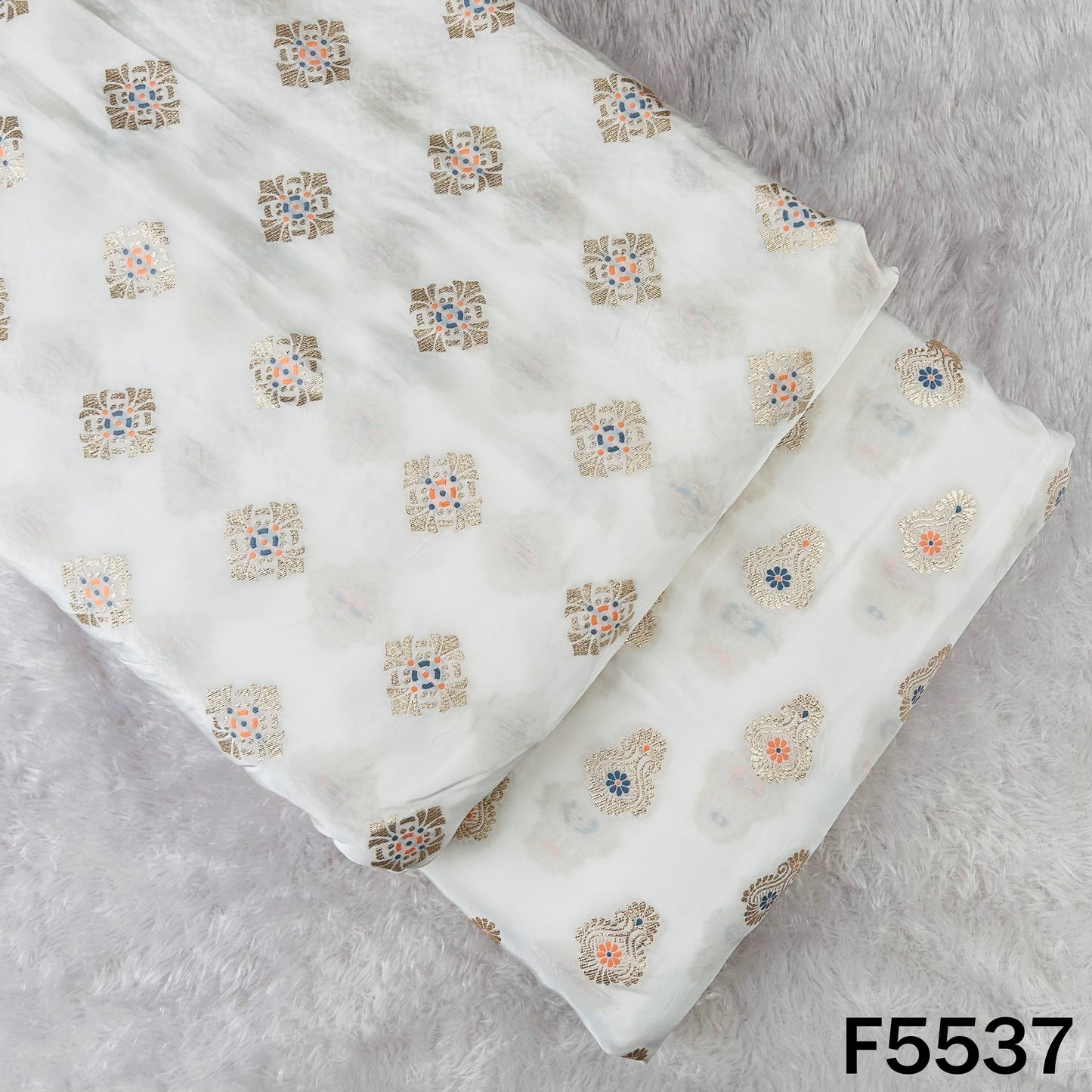 Dyeable Zari Work Crepe Fabric - F5537
