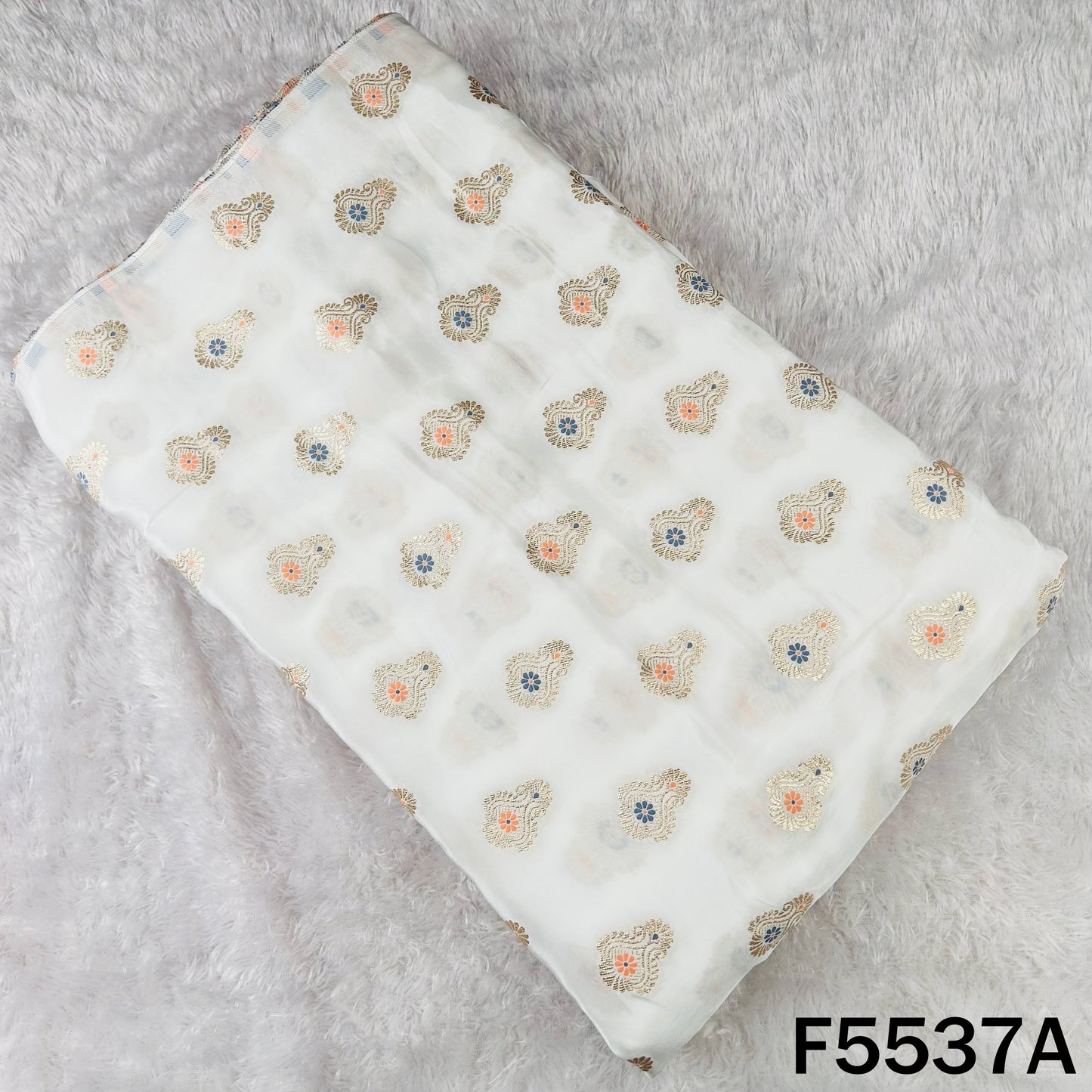 Dyeable Zari Work Crepe Fabric - F5537