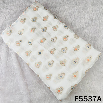 Dyeable Zari Work Crepe Fabric - F5537