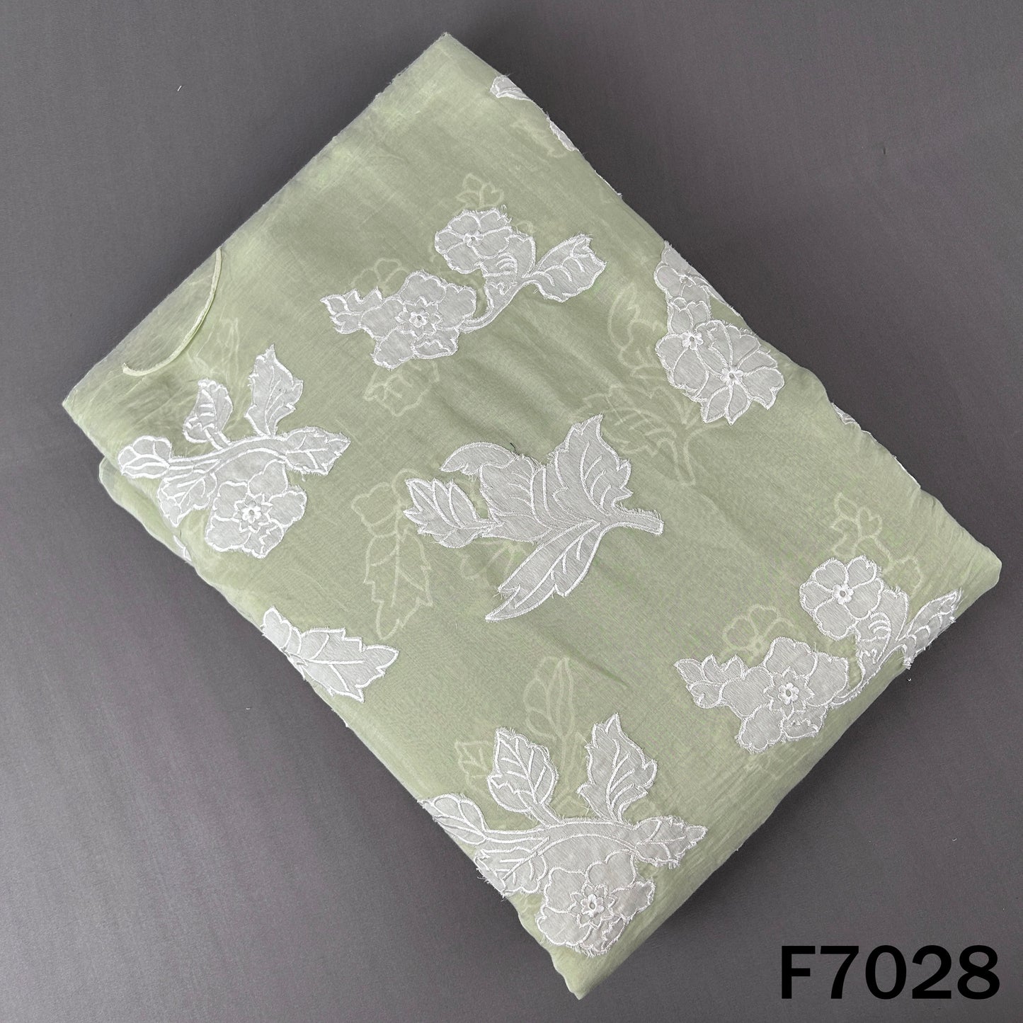 Thread Work Pure Mul Chanderi Fabric - F7028