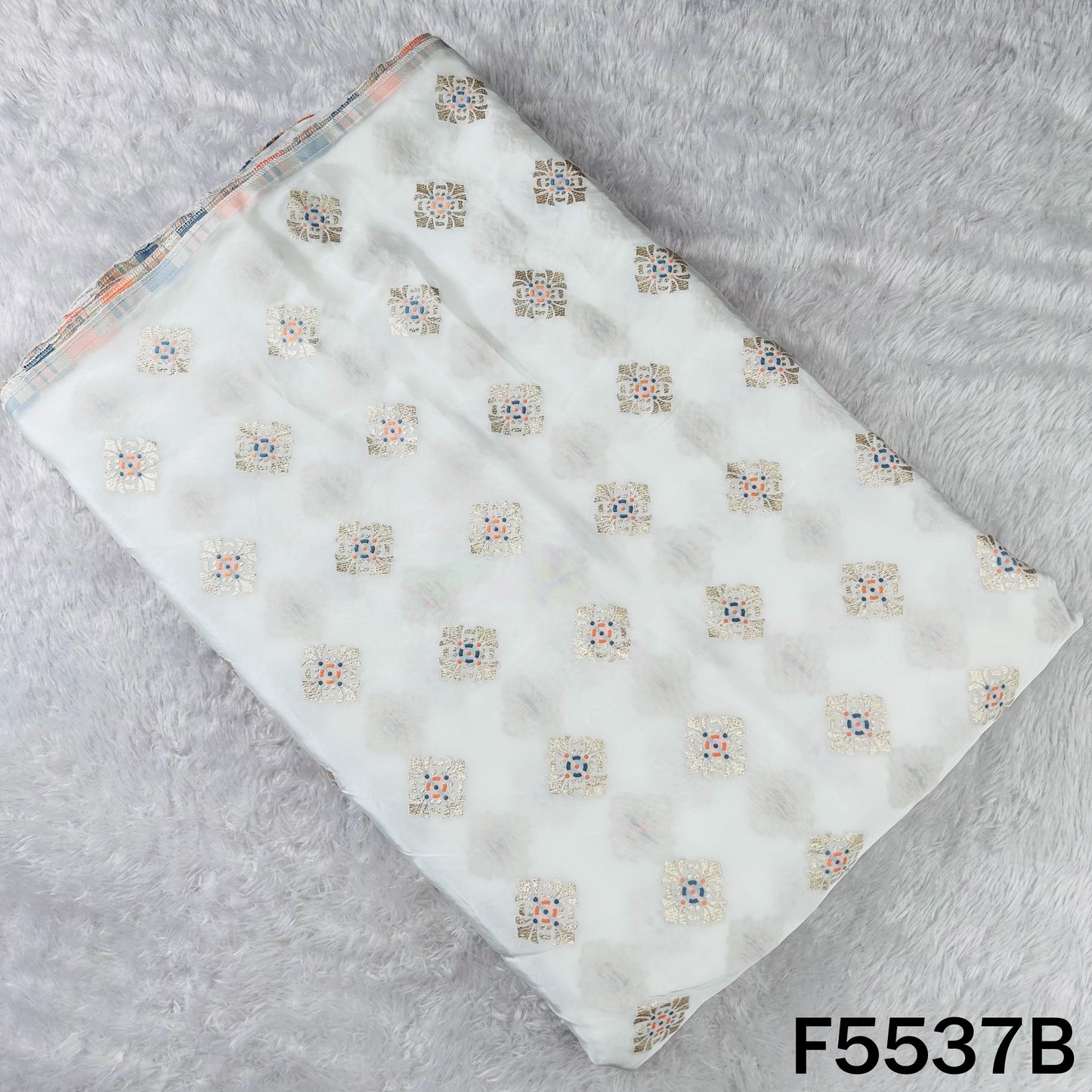 Dyeable Zari Work Crepe Fabric - F5537