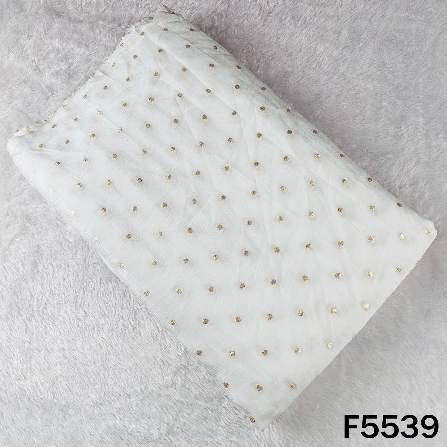 Zari Work Chinnon Chiffon Fabric - F5539