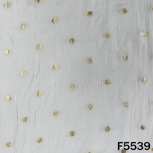 Zari Work Chinnon Chiffon Fabric - F5539