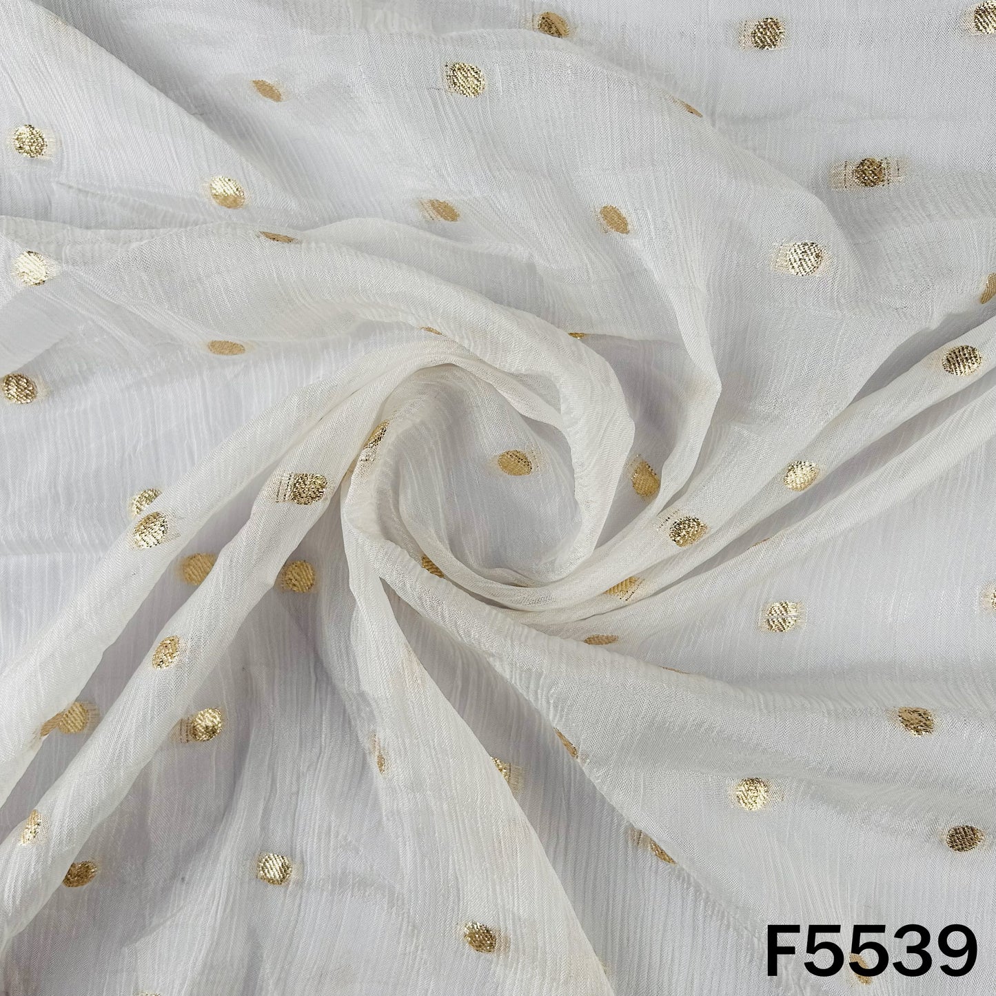 Zari Work Chinnon Chiffon Fabric - F5539