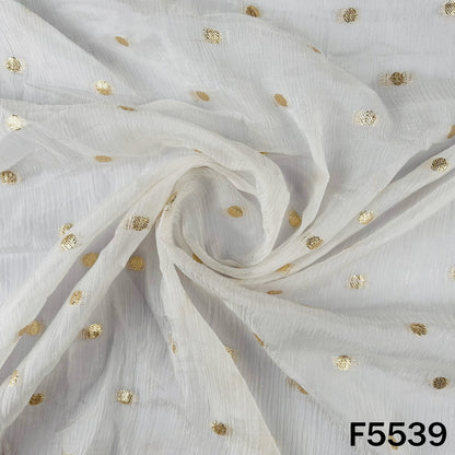 Zari Work Chinnon Chiffon Fabric - F5539