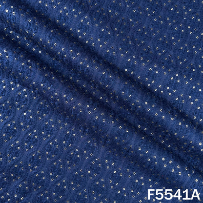 Thread Sequins Embroidered Cotton Silk Fabric - F5541