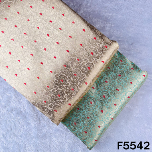 Zari Work Brocade Silk Fabric - F5542