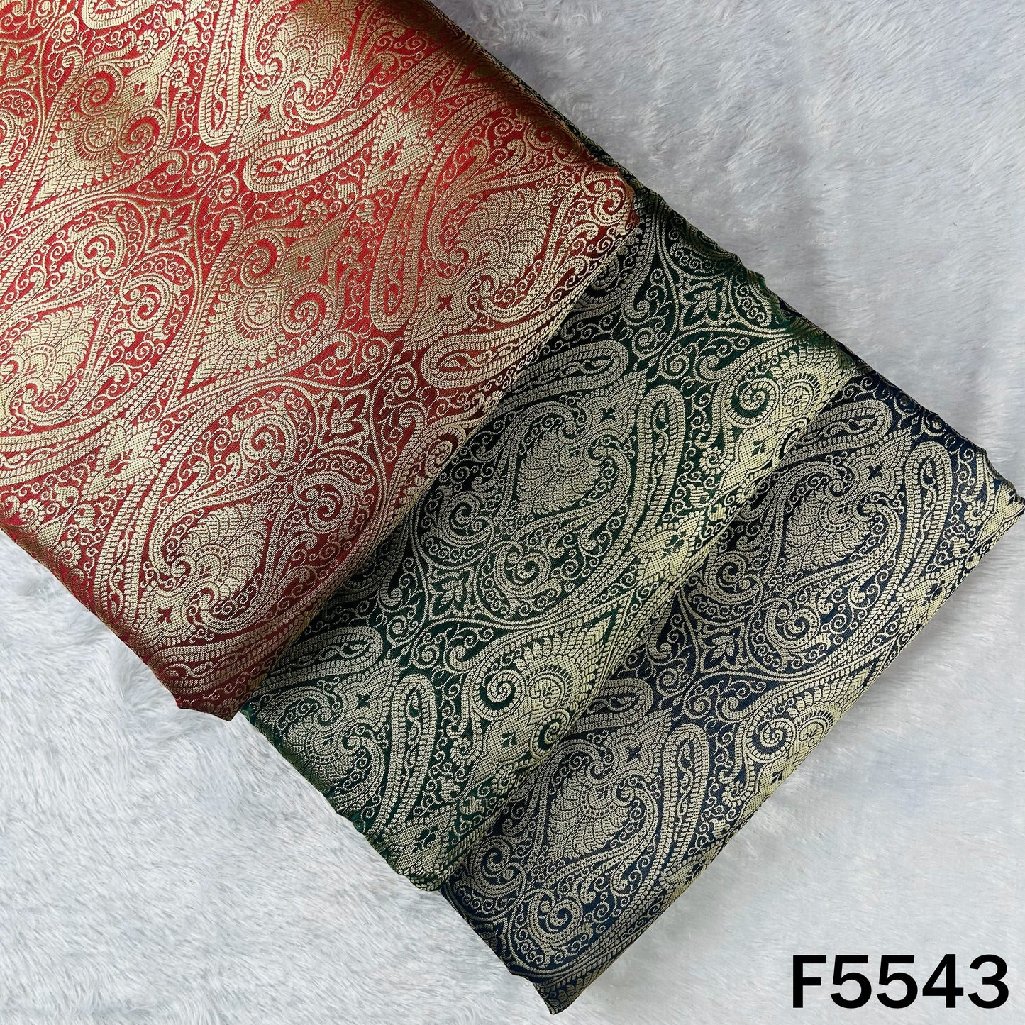 Zari Work Brocade Silk Fabric - F5543