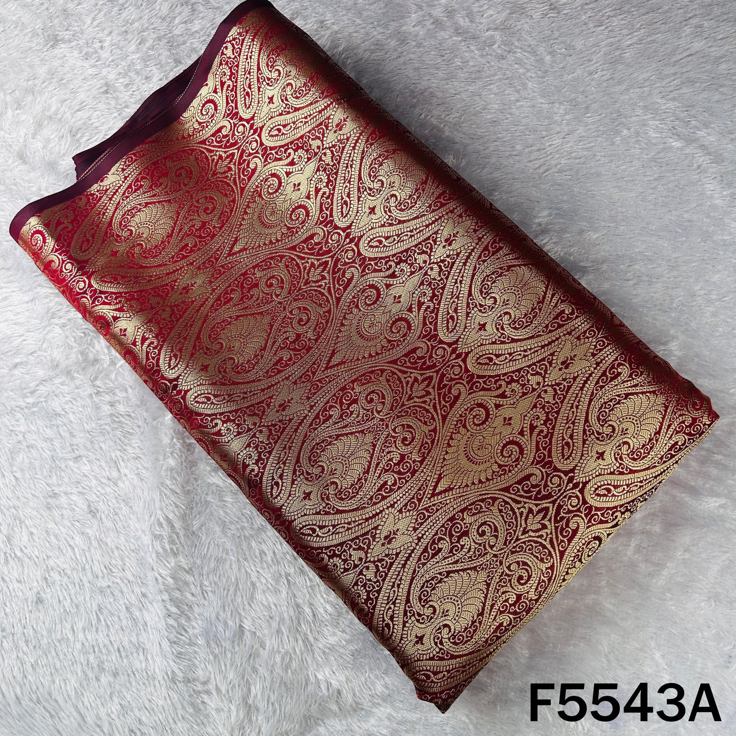 Zari Work Brocade Silk Fabric - F5543