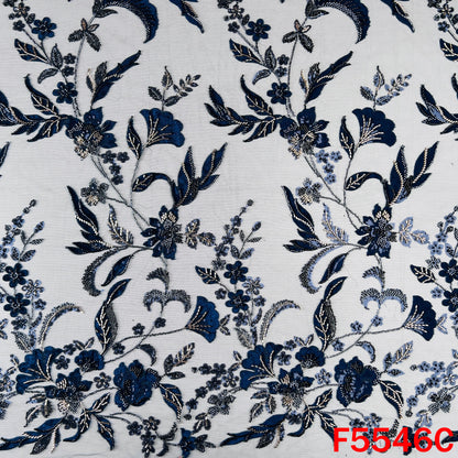 Cut Dana Sequins Embroidered Net Fabric - F5546