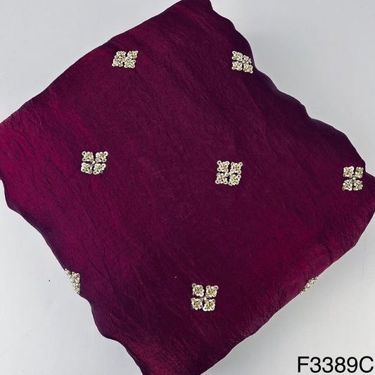 Cut Dana Work Satin Silk Fabric-F3389