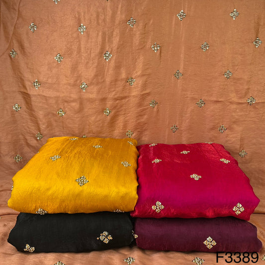 Cut Dana Work Satin Silk Fabric-F3389