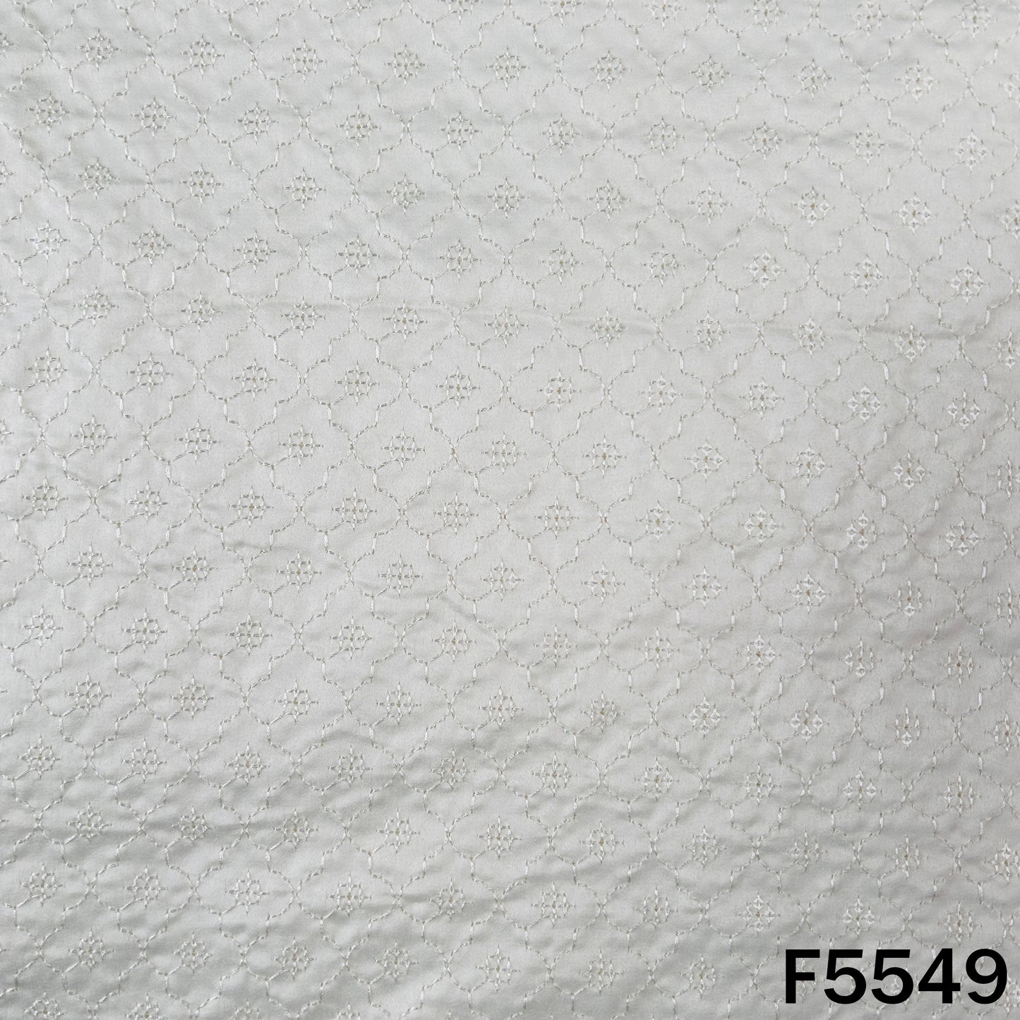 Dyeable Thread Sequins Embroidered  Modal Satin Fabric - F5549