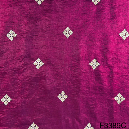 Cut Dana Work Satin Silk Fabric-F3389