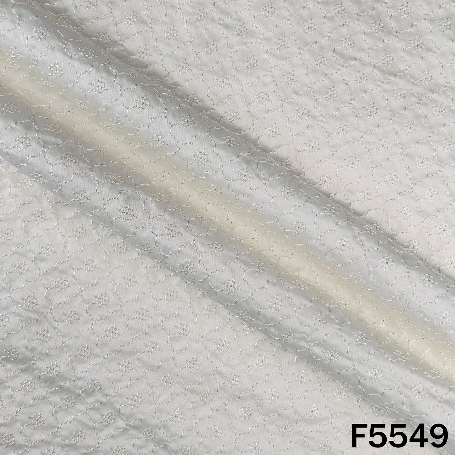 Dyeable Thread Sequins Embroidered  Modal Satin Fabric - F5549