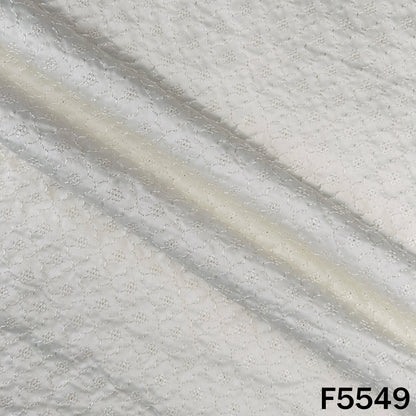 Dyeable Thread Sequins Embroidered  Modal Satin Fabric - F5549
