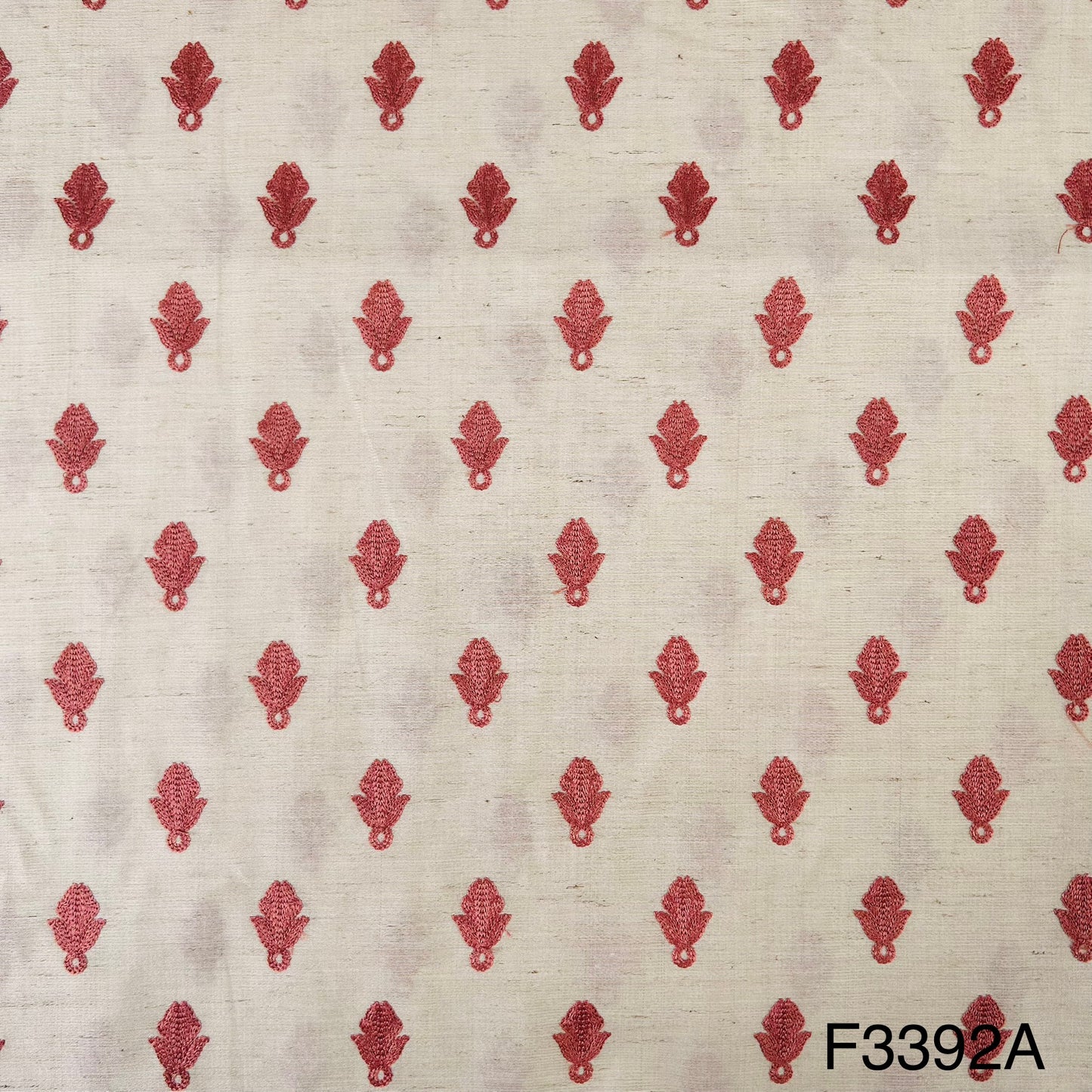 Thread Embroidered Cotton Silk Fabric-F3392