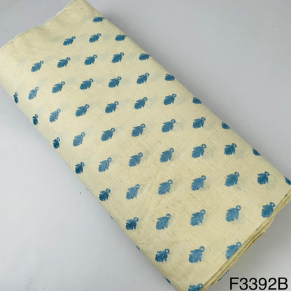 Thread Embroidered Cotton Silk Fabric-F3392