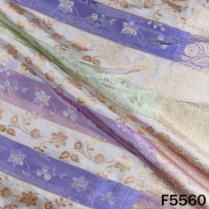 Zari Work Self Jacquard Banarasi Georgette Fabric - F5560