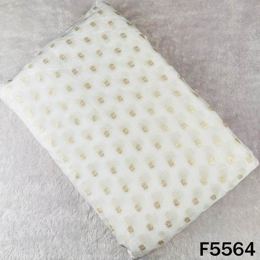 Dyeable Zari Work Chinnon Chiffon Fabric - F5564