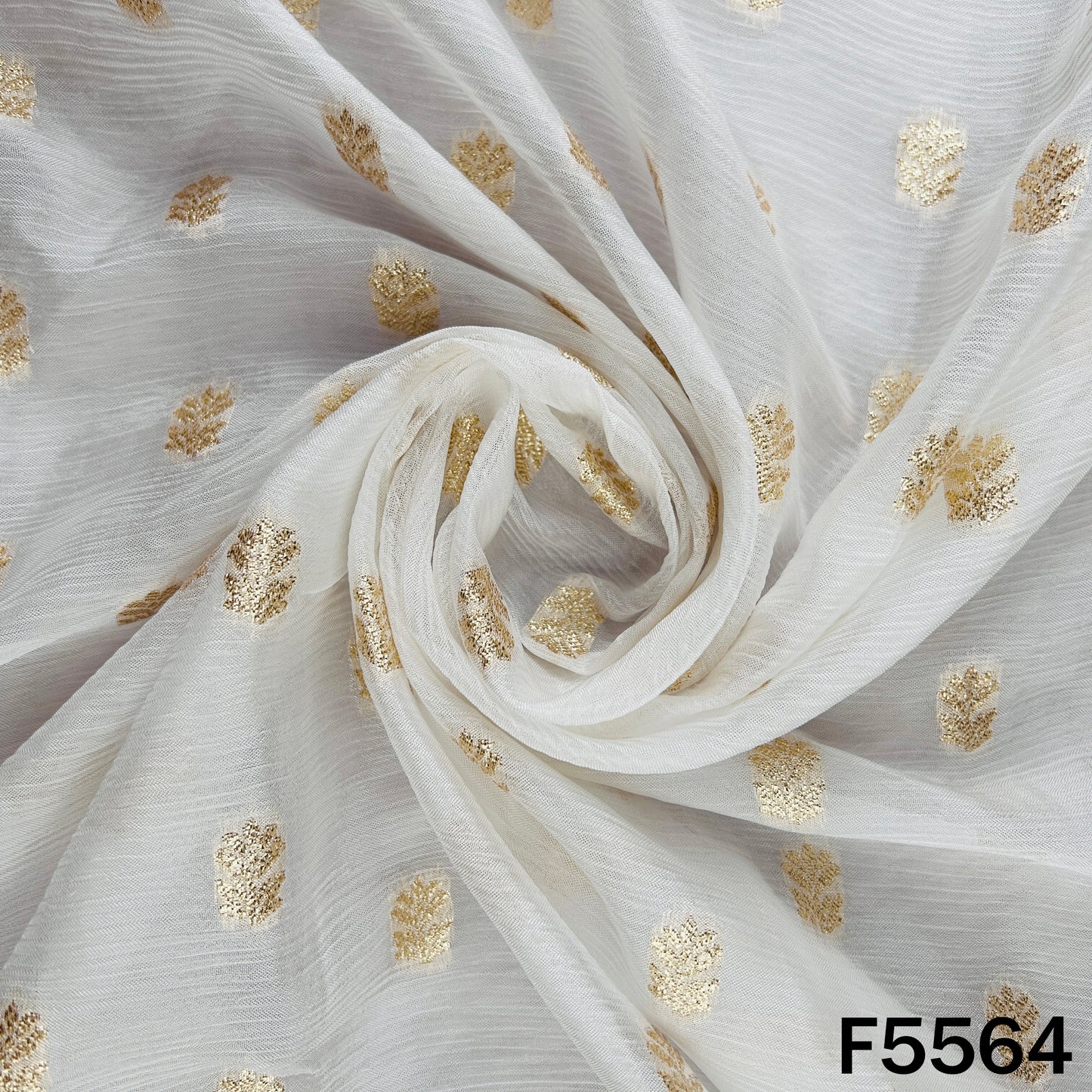 Dyeable Zari Work Chinnon Chiffon Fabric - F5564