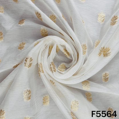 Dyeable Zari Work Chinnon Chiffon Fabric - F5564