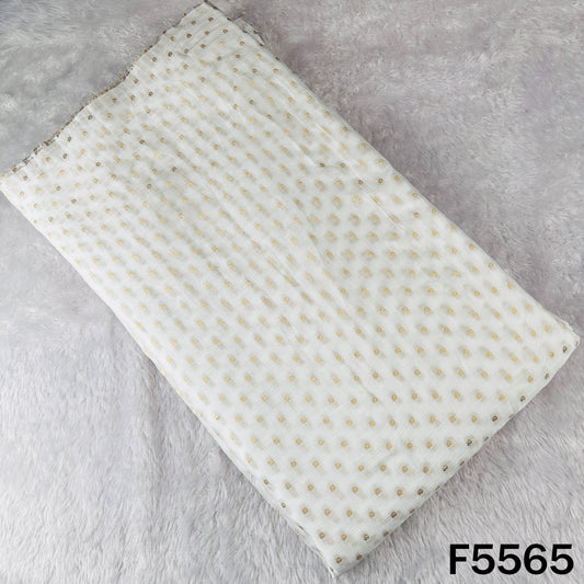 Dyeable Zari Work Chinnon Chiffon Fabric - F5565