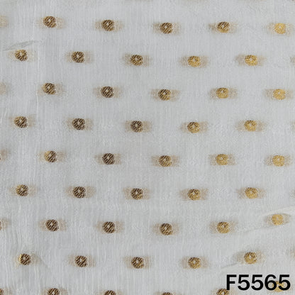 Dyeable Zari Work Chinnon Chiffon Fabric - F5565