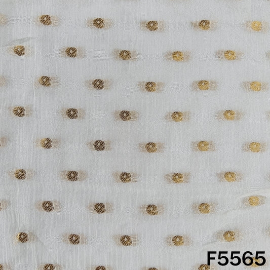 Dyeable Zari Work Chinnon Chiffon Fabric - F5565