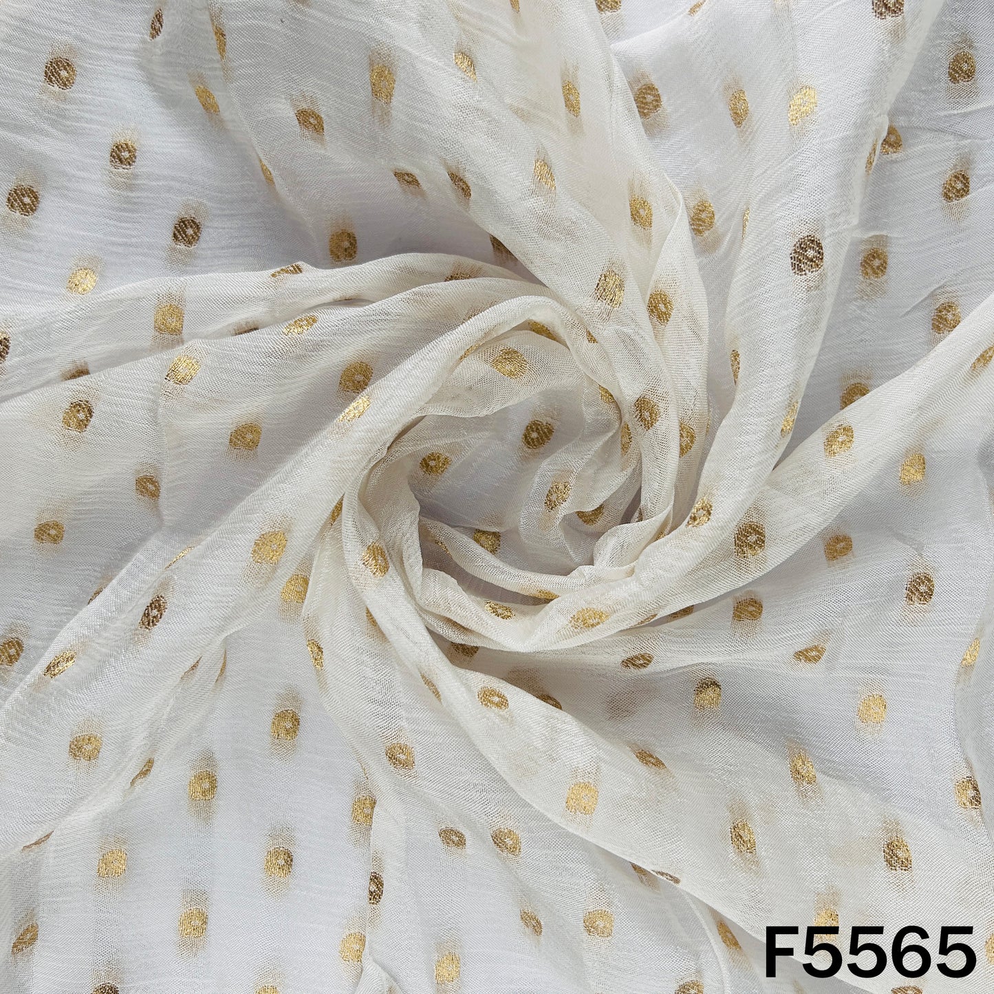 Dyeable Zari Work Chinnon Chiffon Fabric - F5565