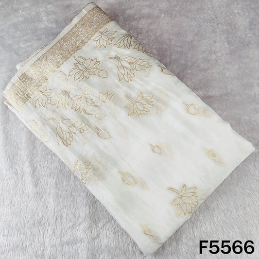Dyeable Zari Work Upada Silk Fabric - F5566