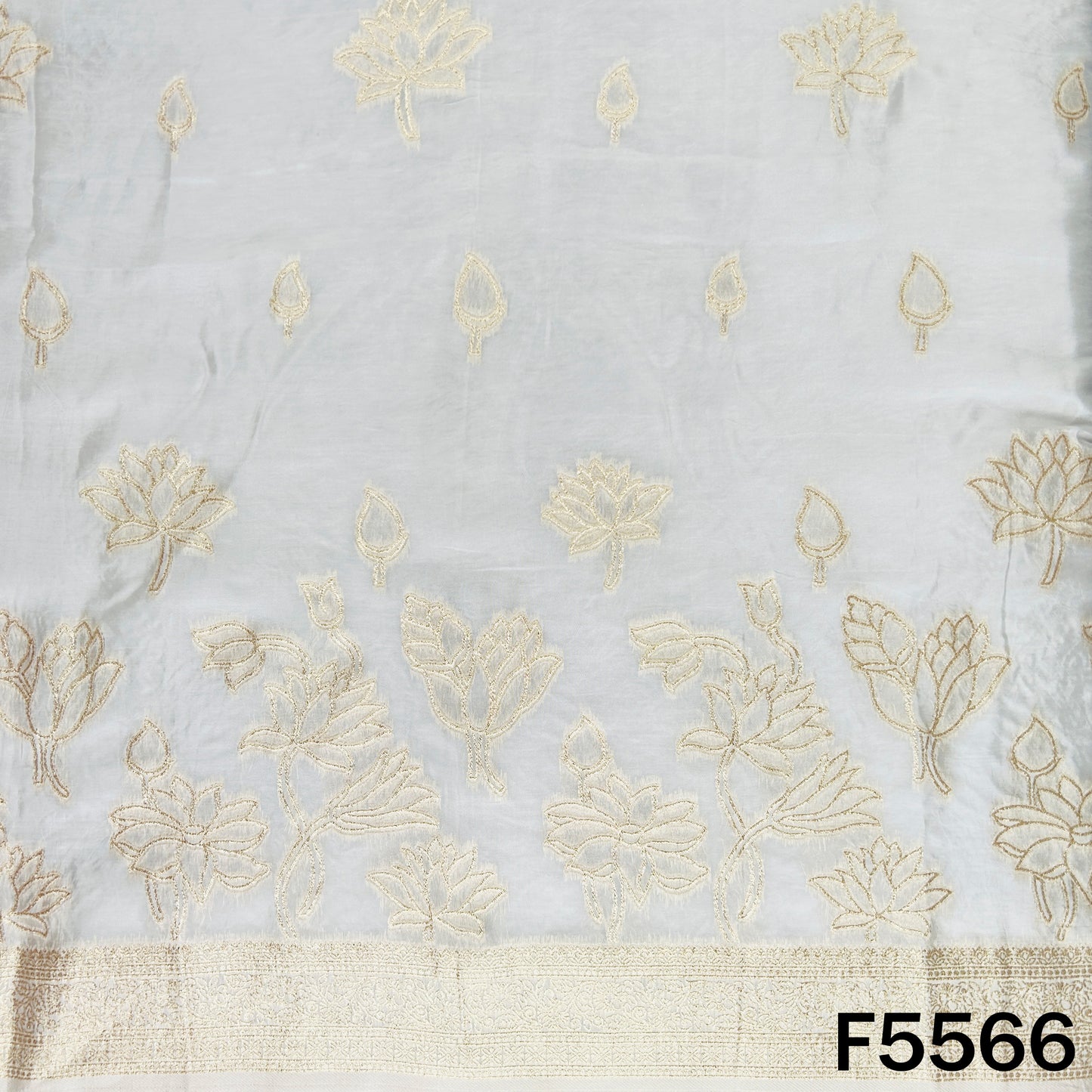 Dyeable Zari Work Upada Silk Fabric - F5566