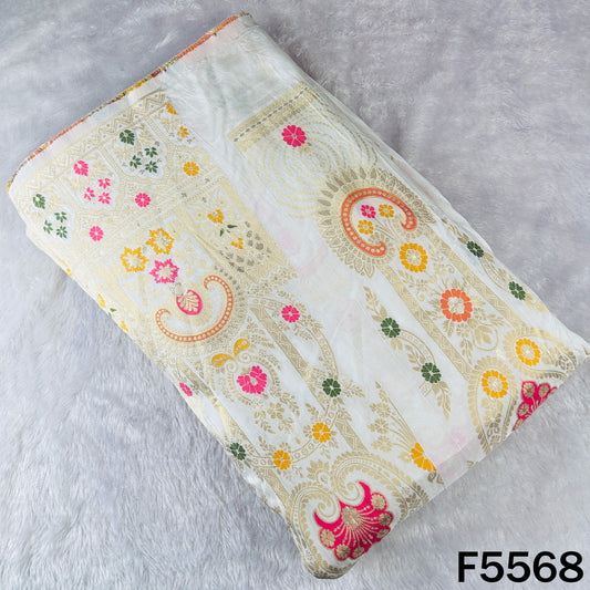 Dyeable Zari Work Dola Silk Kali Fabric - F5568