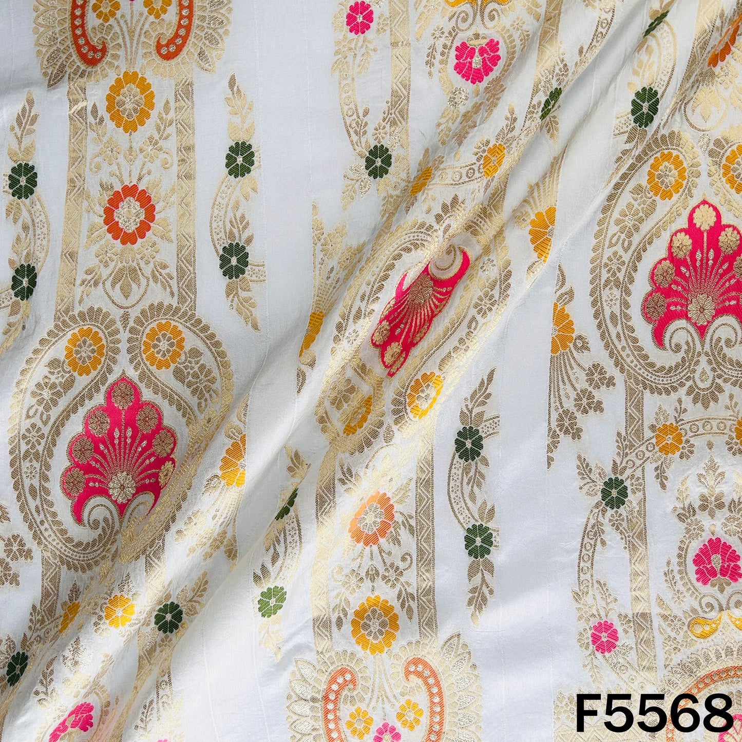 Dyeable Zari Work Dola Silk Kali Fabric - F5568